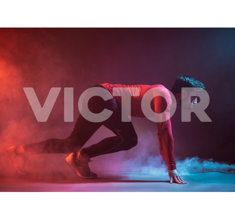 人墙壁画 动感跑者轮廓 - TenStickers