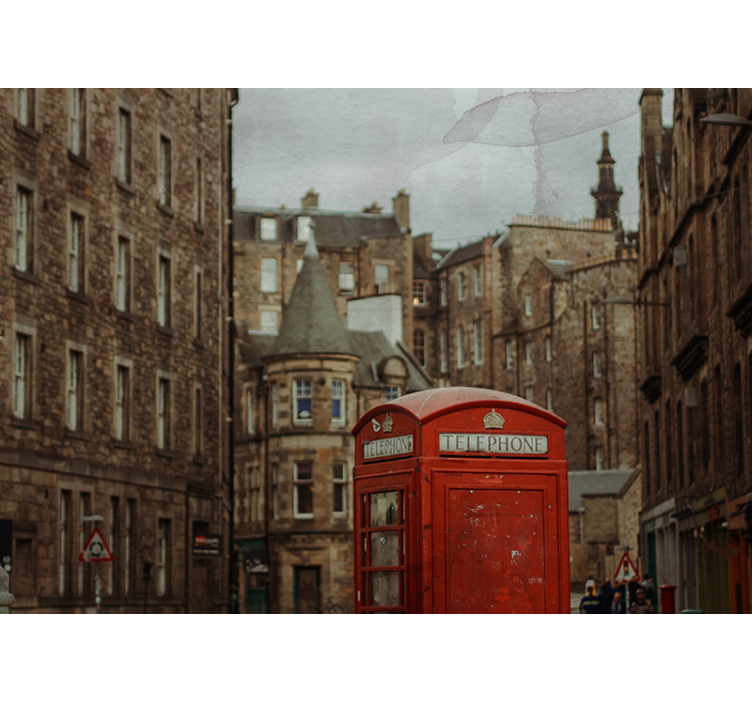伦敦壁画展现标志性伦敦电话亭 - TenStickers