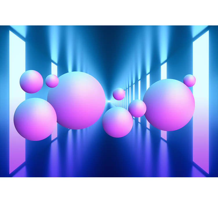 抽象壁画带来浮动球体幻觉 - TenStickers