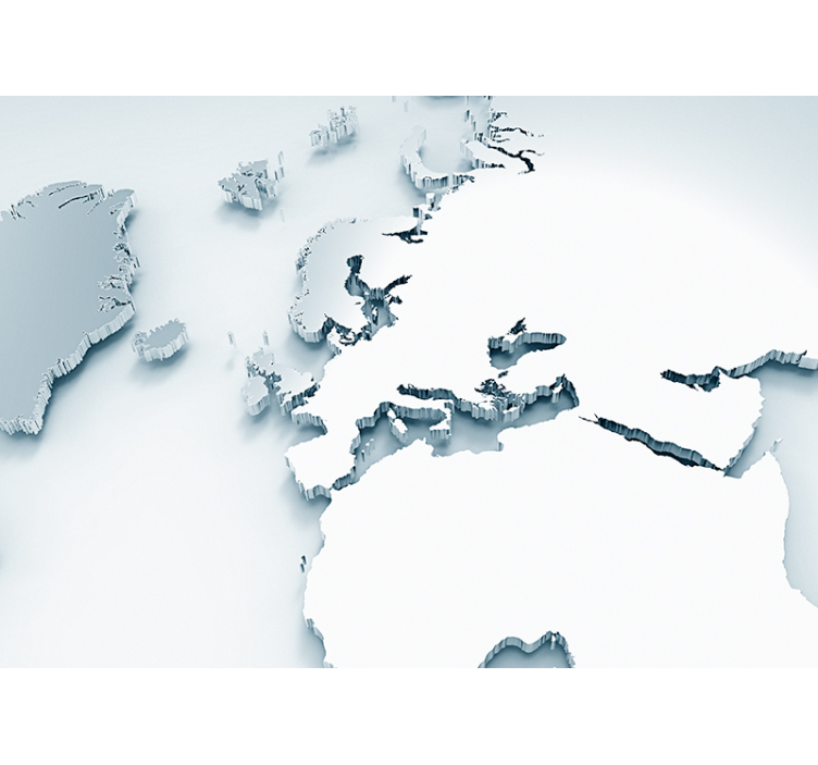 世界地图墙壁画，广泛的世界地图 - TenStickers