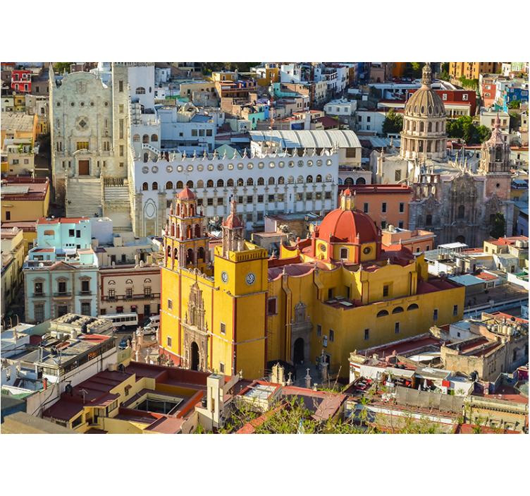 城市和乡村墙壁画 历史悠久的黄色大教堂 - TenStickers