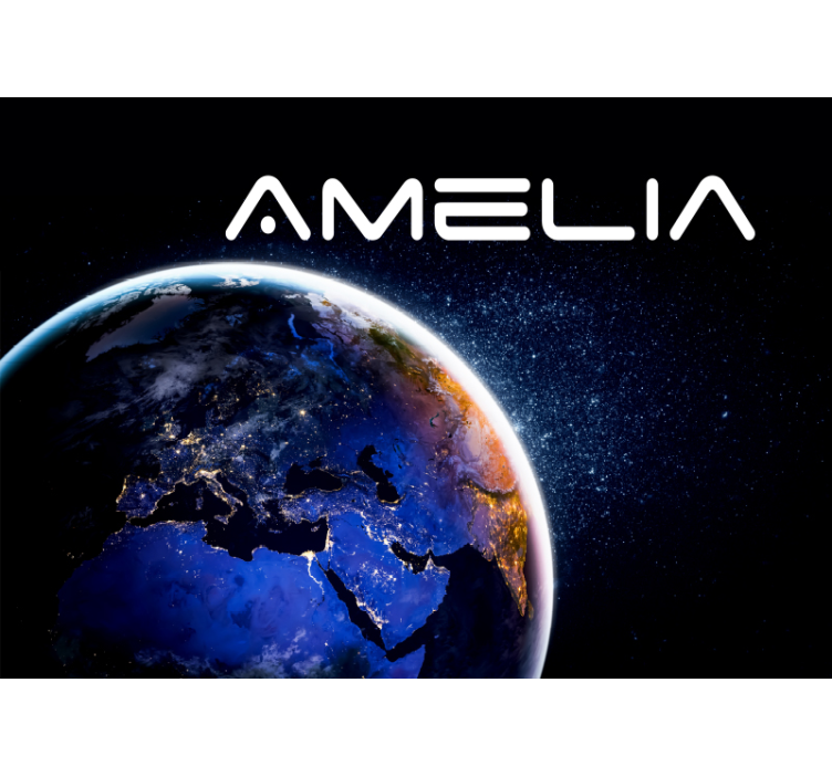 壁画  空间 地球仪和星星 - TenStickers