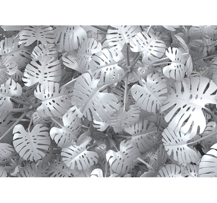 壁画质地 龟背竹叶图案 - TenStickers