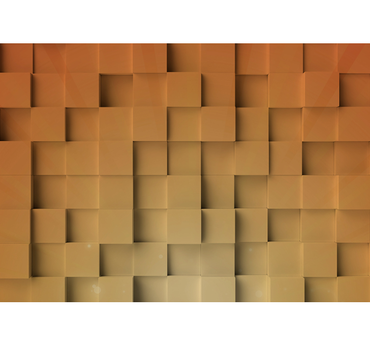 其他具有纹理和图案的壁画——立体方块纹理图案 - TenStickers