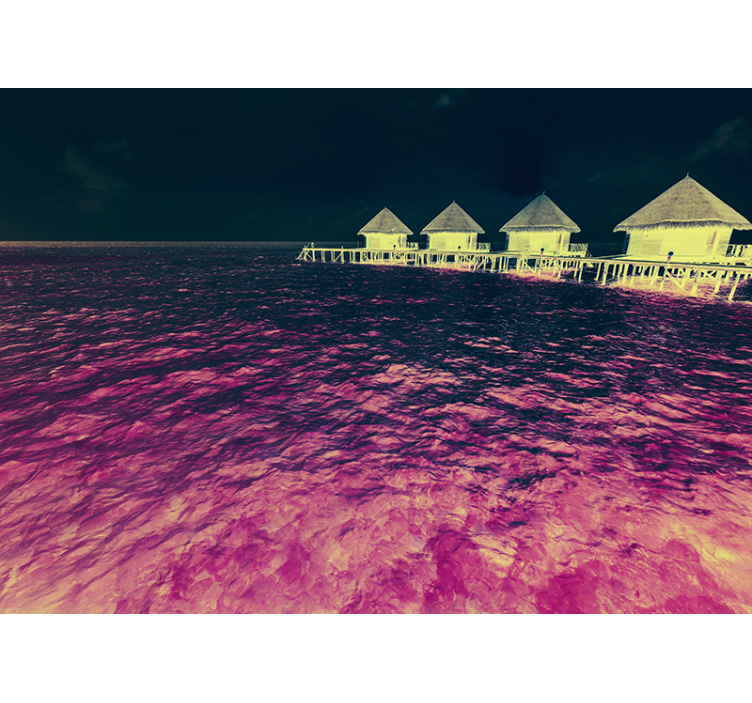 湖墙壁画 宁静的水畔度假胜地 - TenStickers