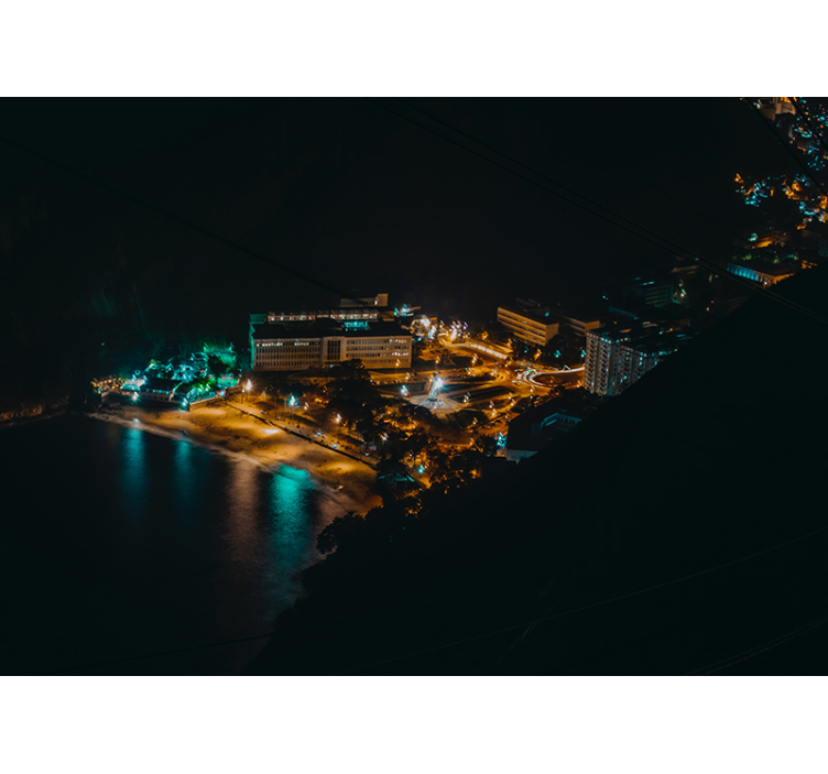 城市和乡村墙壁画夜晚城市景观视图 - TenStickers