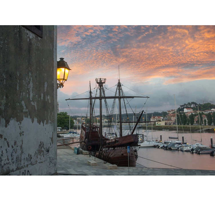 城市和乡村墙壁画 历史悠久的船港 - TenStickers