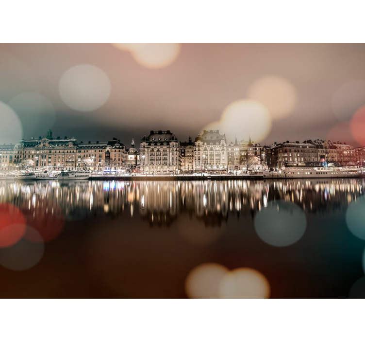 城市和乡村墙壁画美丽城市倒影 - TenStickers