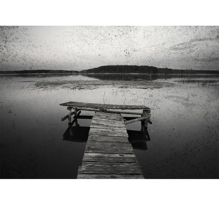 风景墙壁画映衬码头倒影 - TenStickers