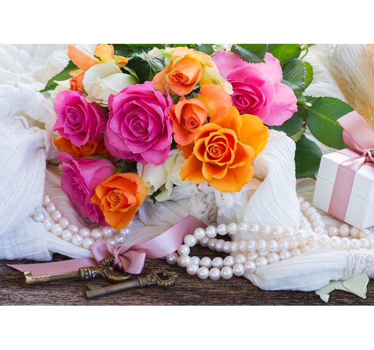 花墙壁画玫瑰花束装饰 - TenStickers