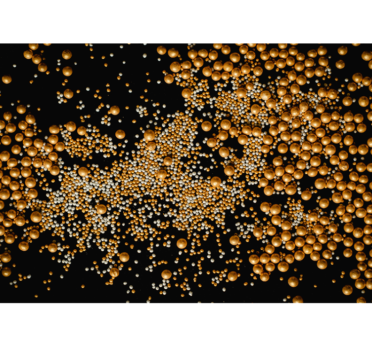 抽象壁画展现金色球体图案 - TenStickers