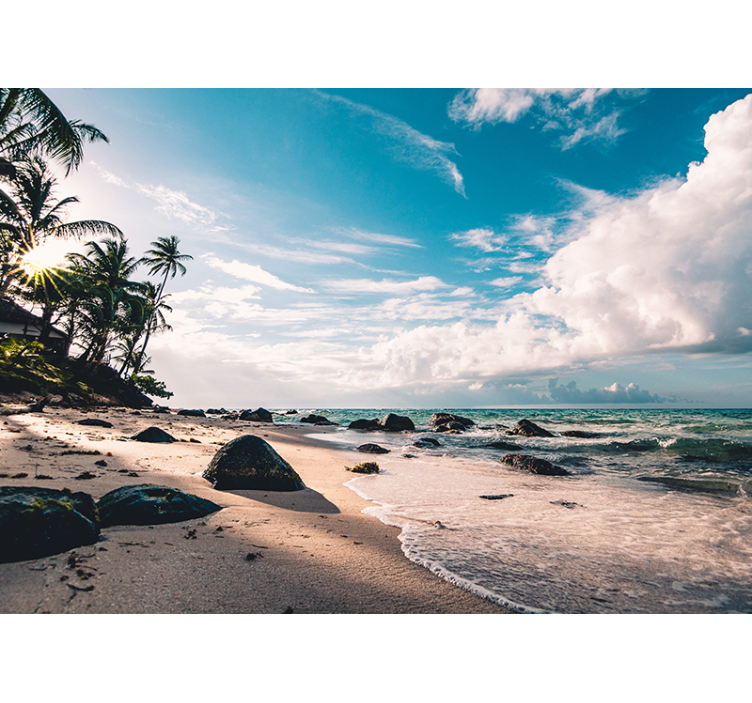 壁画海景 热带海滩日落 - TenStickers