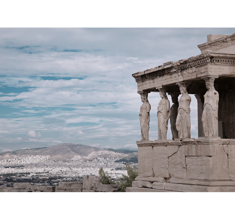 希腊白色柱子和鸽子 3d 壁画 - TenStickers