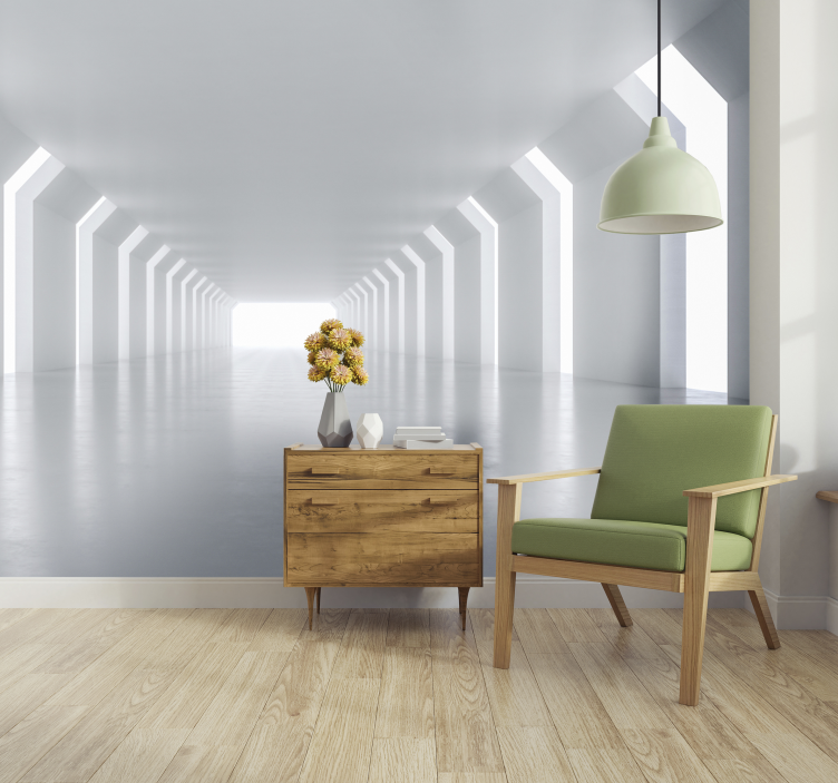 抽象壁画 未来走廊视角 - TenStickers