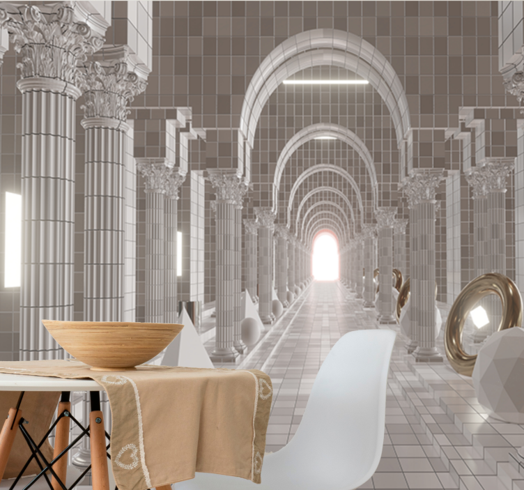 抽象壁画适用于建筑走廊设计 - TenStickers