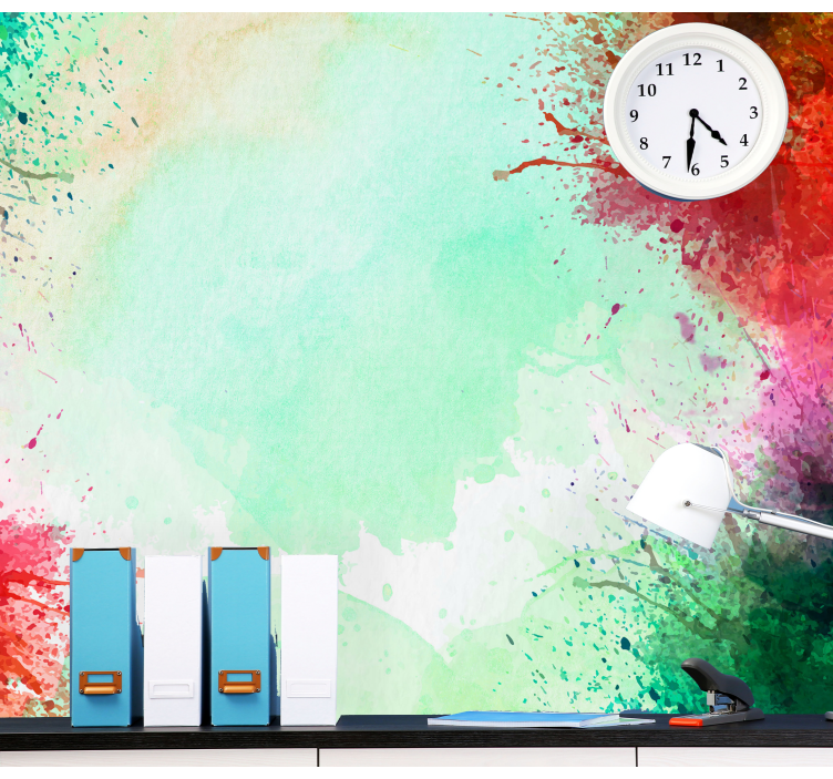 抽象壁画带来色彩斑斓的飞溅图案 - TenStickers