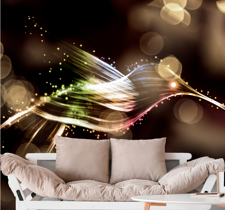 抽象壁画展现动态光波之美 - TenStickers