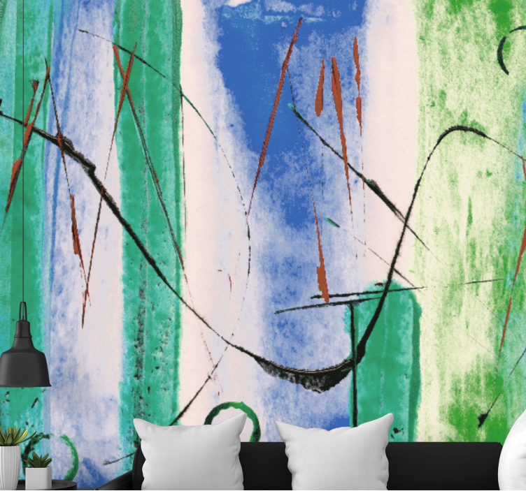 抽象壁画展现动态线条图案 - TenStickers