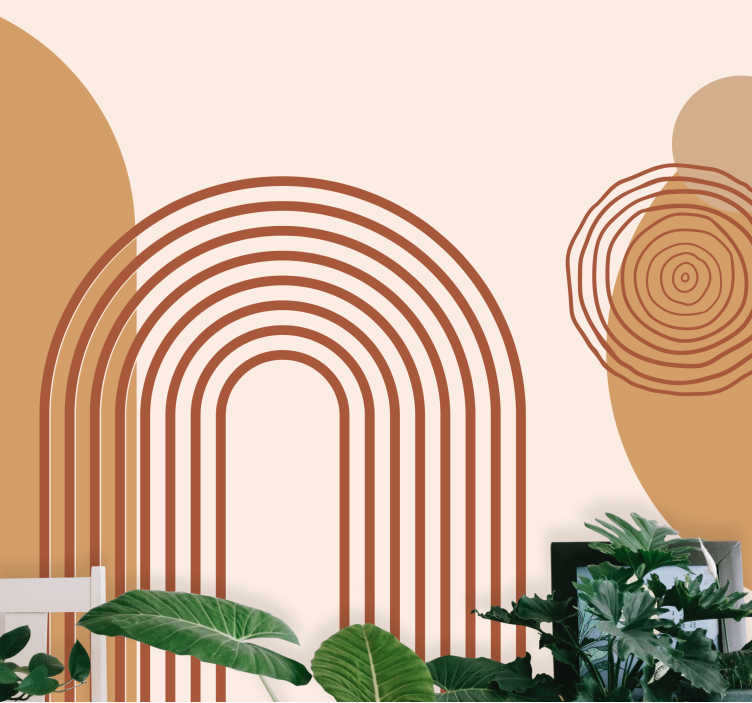 抽象壁画展现几何曲线线条 - TenStickers