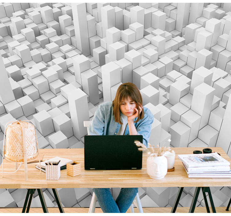 抽象壁画 几何单体结构 - TenStickers