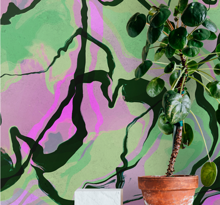 抽象壁画展现有机形状构成 - TenStickers