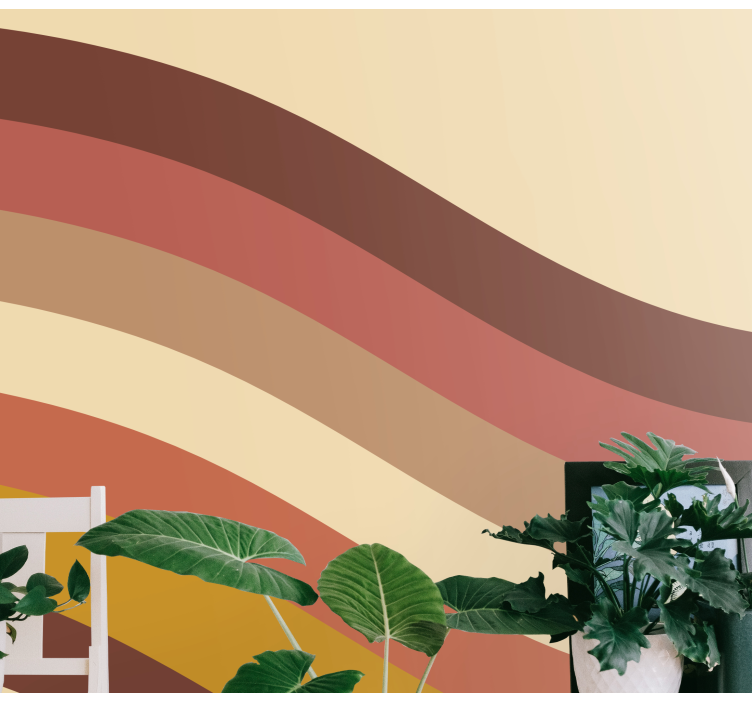 抽象壁画呈现波浪大地色调 - TenStickers