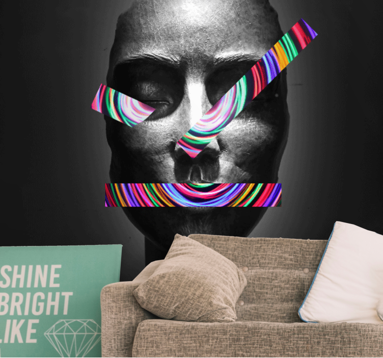 艺术壁画抽象面部特征 - TenStickers