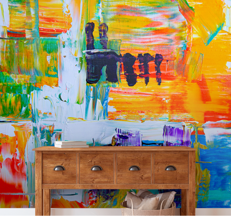 艺术壁画生动的抽象构图 - TenStickers