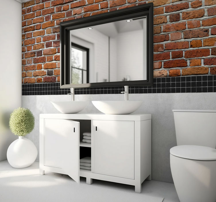 壁画 砖 砖块用瓷砖铺设 - TenStickers