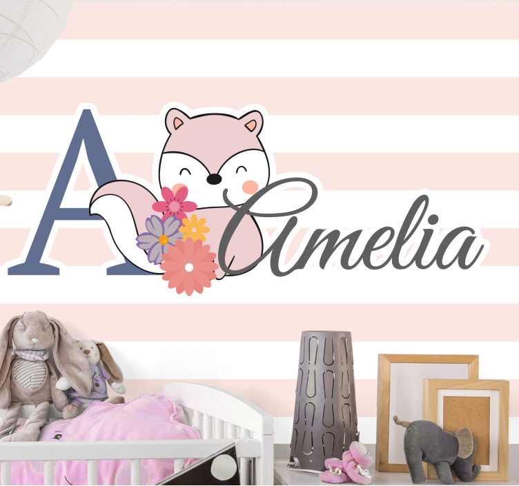 儿童房的其他壁画可爱狐狸设计 - TenStickers