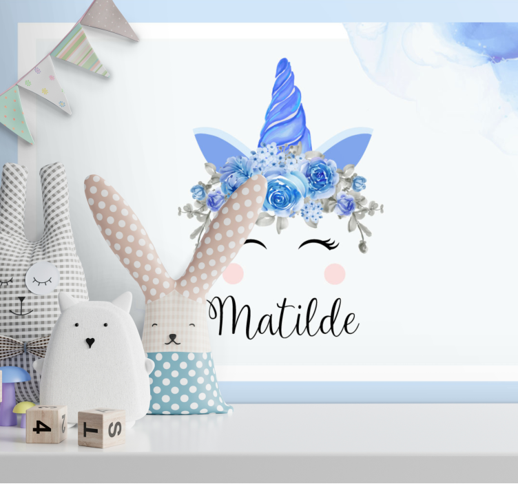 儿童房的其他壁画可爱独角兽插画 - TenStickers