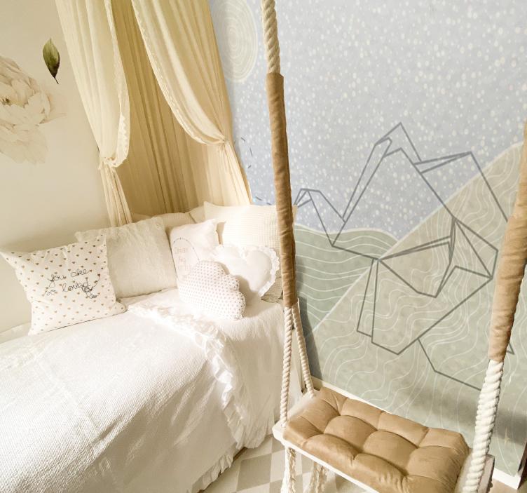 儿童房的其他壁画：日式与北欧风大象设计 - TenStickers