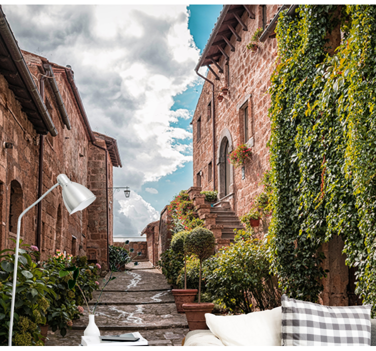 城市和乡村墙壁画 迷人的意大利街 - TenStickers