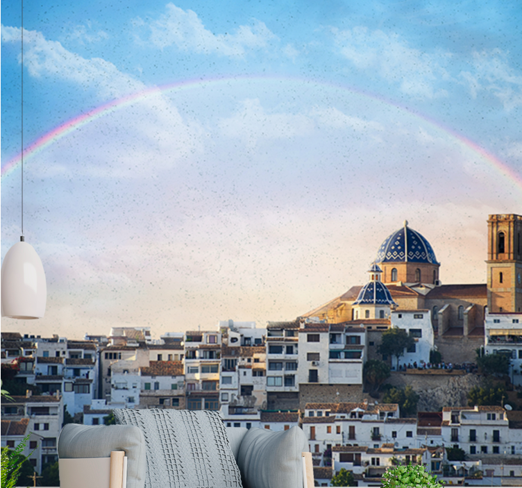 城市和乡村墙壁画：海滨小镇建筑 - TenStickers