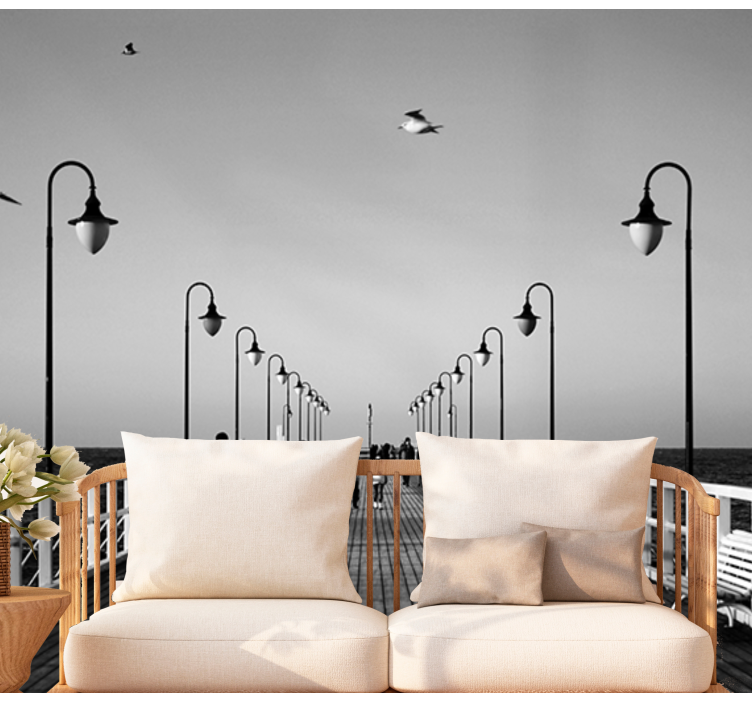 城市和乡村墙壁画 海边码头漫步 - TenStickers