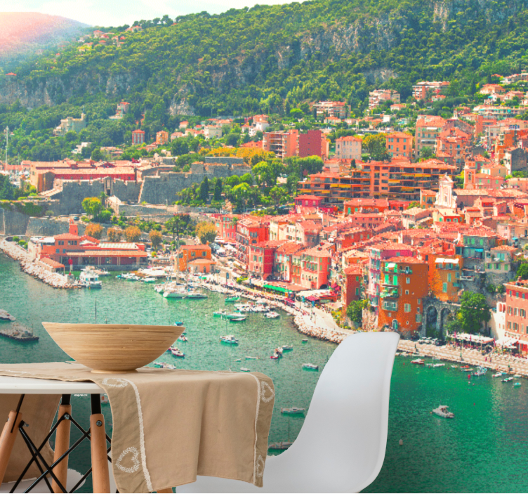 城市和乡村墙壁画海滨村庄视角 - TenStickers