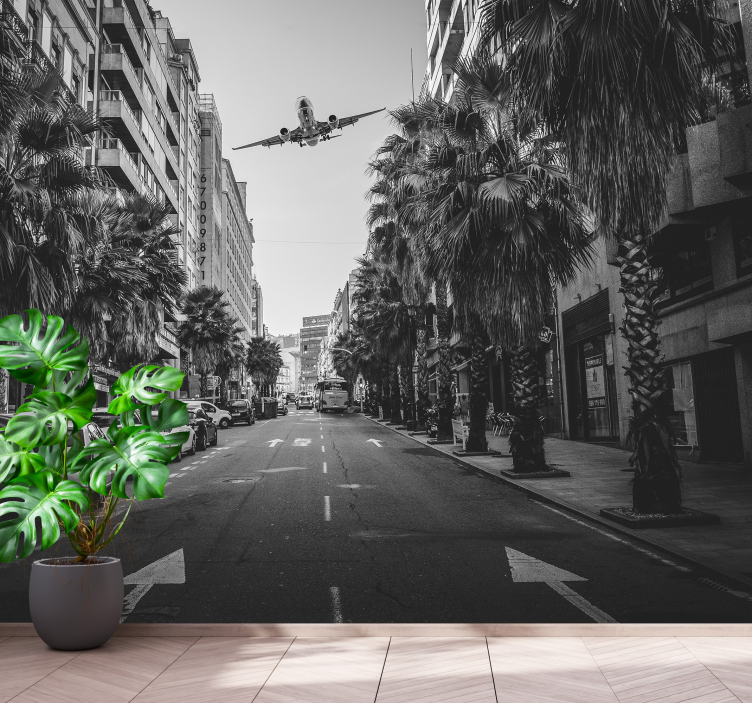 城市和乡村墙壁画鸟瞰城市景观 - TenStickers