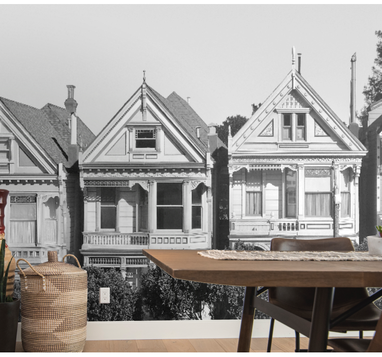 城市和乡村墙壁画维多利亚式排屋 - TenStickers