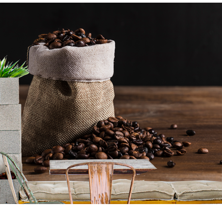 咖啡豆袋壁画 - TenStickers