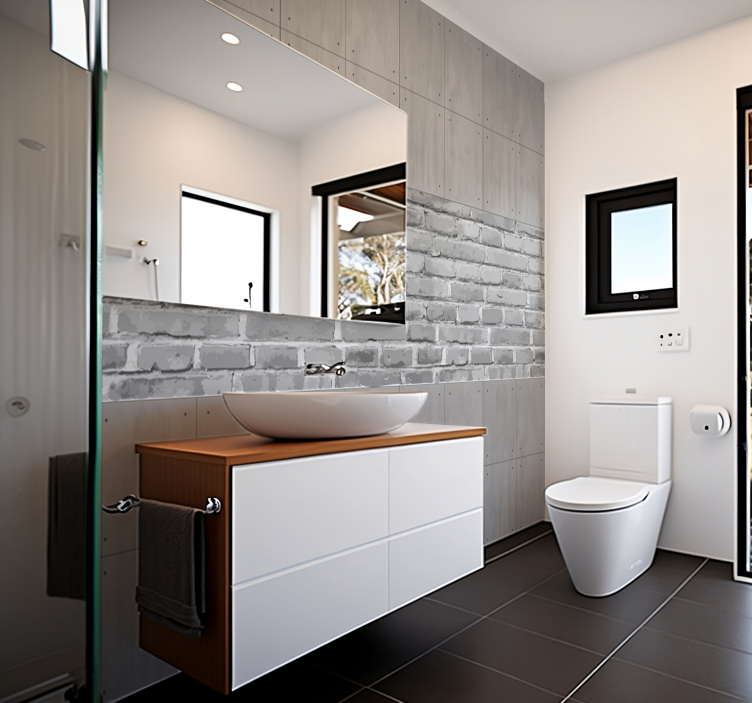 壁画浴室 水泥板 - TenStickers