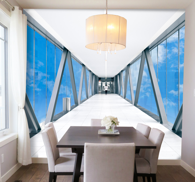 天空中的走廊3d墙壁画 - TenStickers