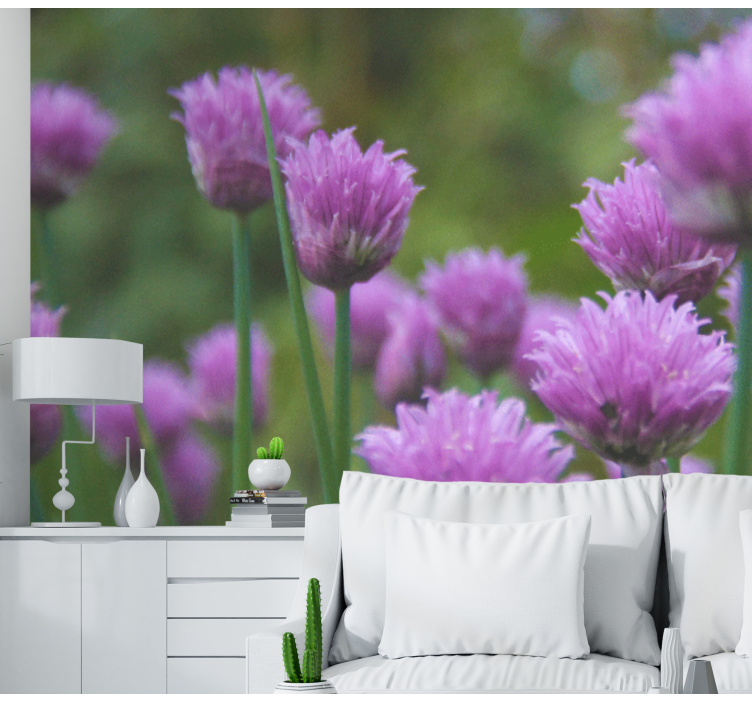 花墙壁画香葱盛开的花簇 - TenStickers