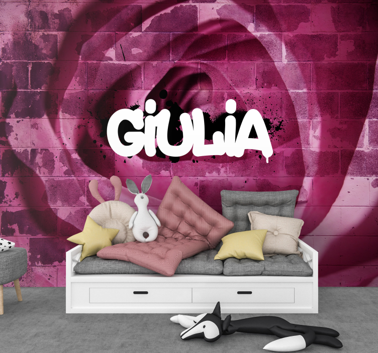 花墙壁画 定制玫瑰设计 - TenStickers