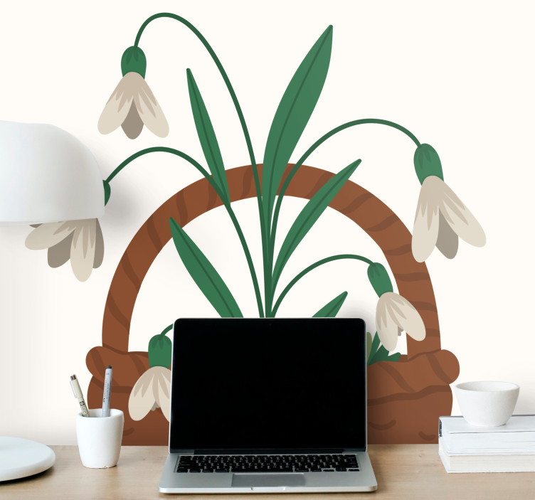 花墙壁画精致雪花莲绽放 - TenStickers