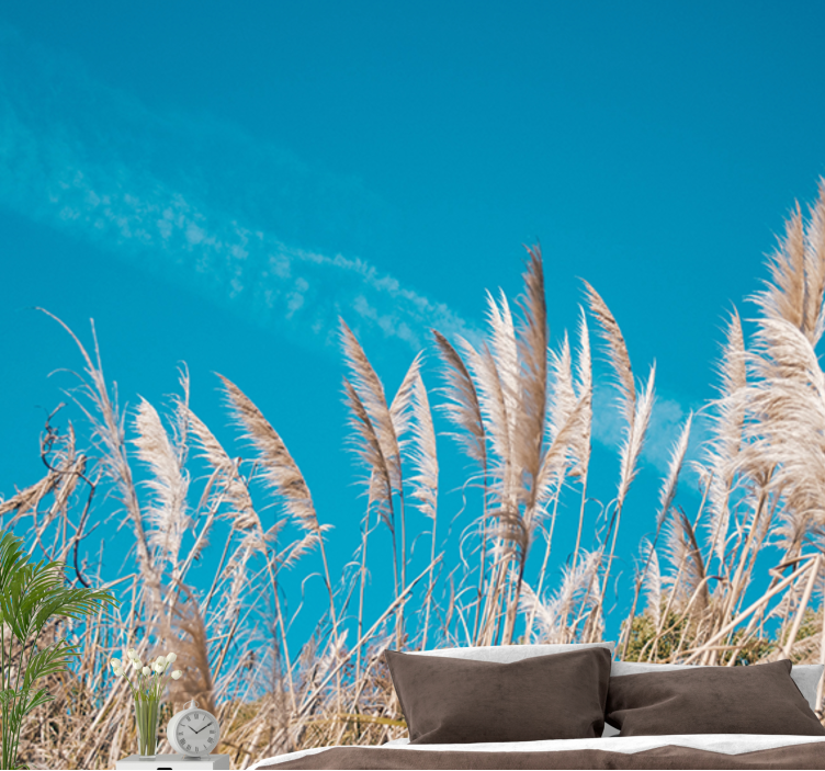 花墙壁画带来芦苇草的宁静 - TenStickers