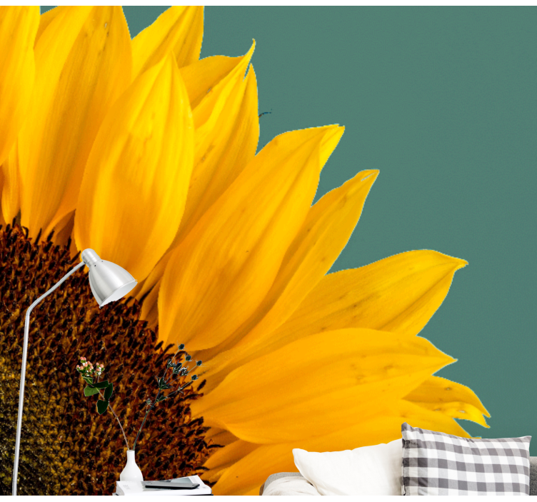 花墙壁画向日葵特写 - TenStickers