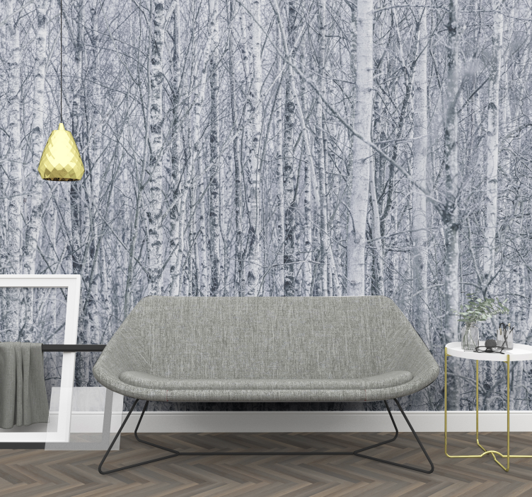 森林墙壁画白桦林荒野 - TenStickers