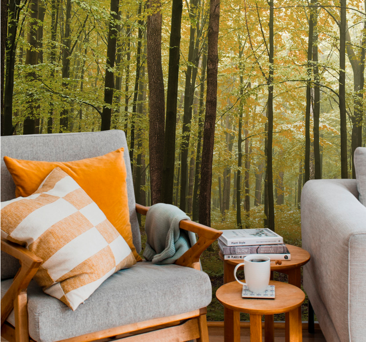 森林墙壁画秋季林地风景 - TenStickers