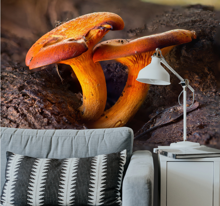 森林墙壁画蘑菇自然景观 - TenStickers