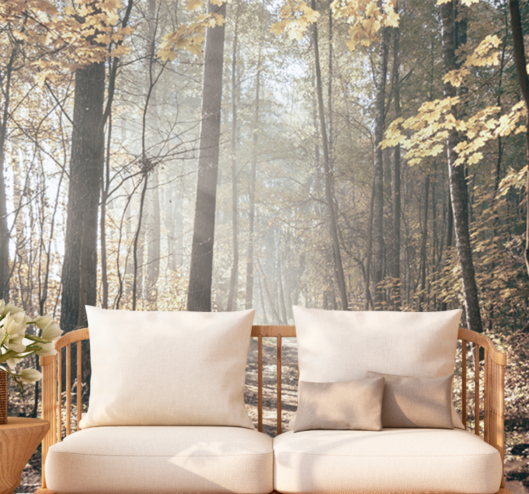 森林墙壁画宁静秋日小径 - TenStickers